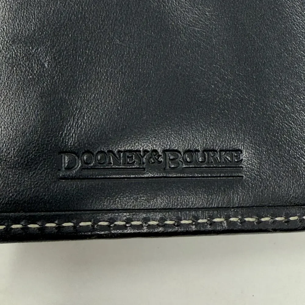 Vintage Dooney & Bourke Black DB Monogram Logo Lock Wallet‎ Organizer Clutch